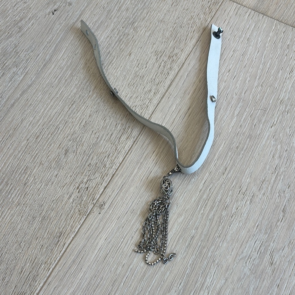 Elegant  Silver Chain Tassel choker necklace